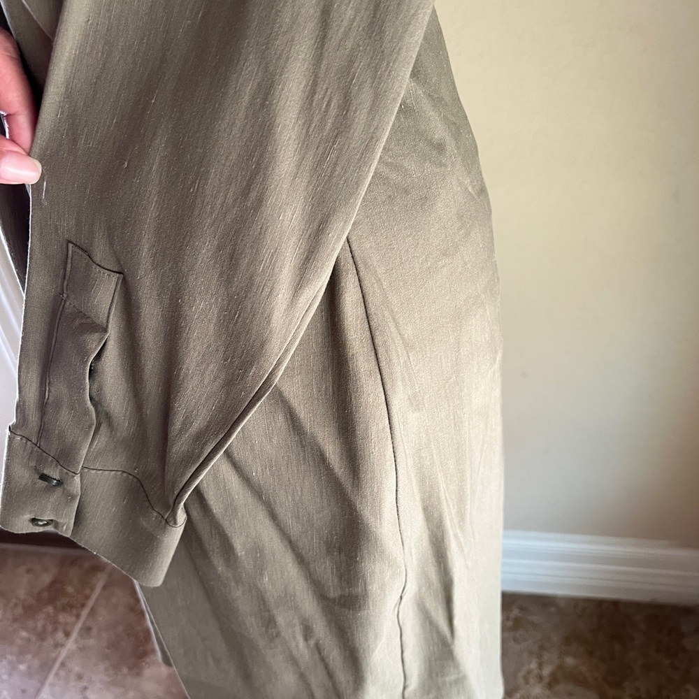 ZARA Khaki Green Mini Long Sleeve Dress with side cutouts - Picture 3 of 4